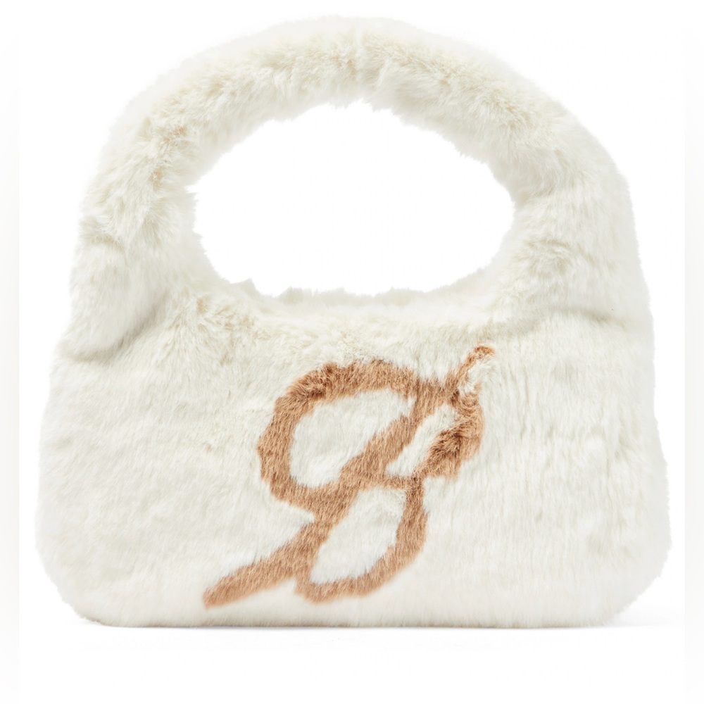 BLUMARINE
Logo faux fur shoulder bag